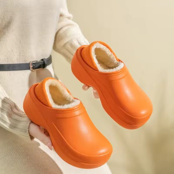 Orange Furry-Lined Slip-On Clogs 1 Orange Furry-Lined Slip-On Clogs