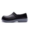 Unisex Black Non-Slip Work Clogs 1 Unisex Black Non-Slip Work Clogs – Waterproof Slip-On Shoes with Grey Sole