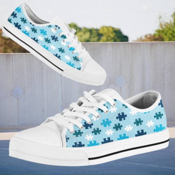 autism-awareness-blue-puzzle-pieces-pattern-sneakers-low-top-shoes_tlfoc3 Autism Awareness Blue Puzzle Pieces Pattern Sneakers Low Top Shoes