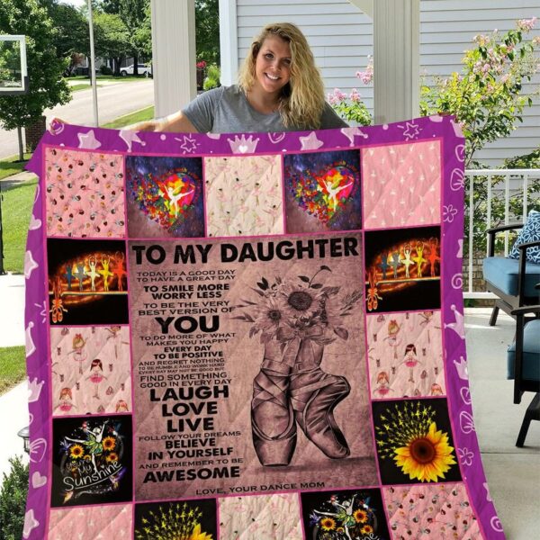 ballet-to-my-daughter-personalized-quilt-blanket_jutaik Ballet To My Daughter Personalized Quilt Blanket