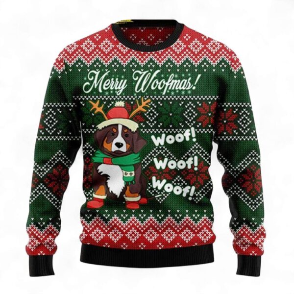 bernese-mountain-dog-woofmas-dog-ugly-christmas-sweatshirt_-sweater-1_vhip5a Bernese Mountain Dog Woofmas Dog Ugly Christmas Sweatshirt, Sweater