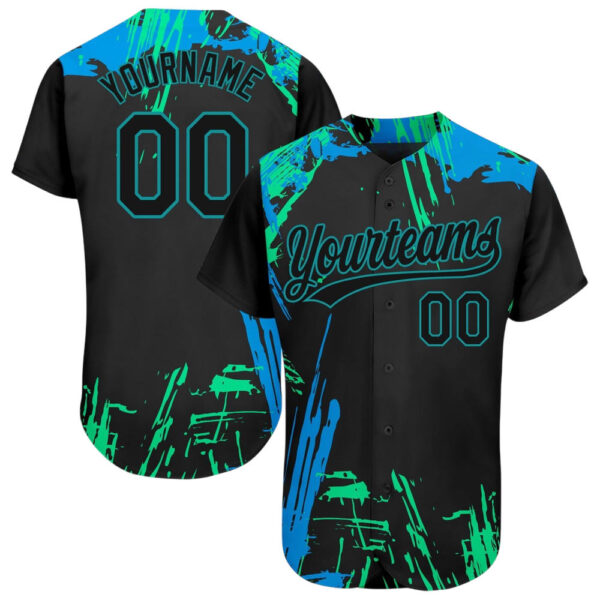 black-black-teal-light-blue-3d-pattern-design-baseball-jersey_-custom-baseball-jersey-2_n8eph6 Black Black Teal Light Blue 3D Pattern Design Baseball Jersey, Custom Baseball Jersey