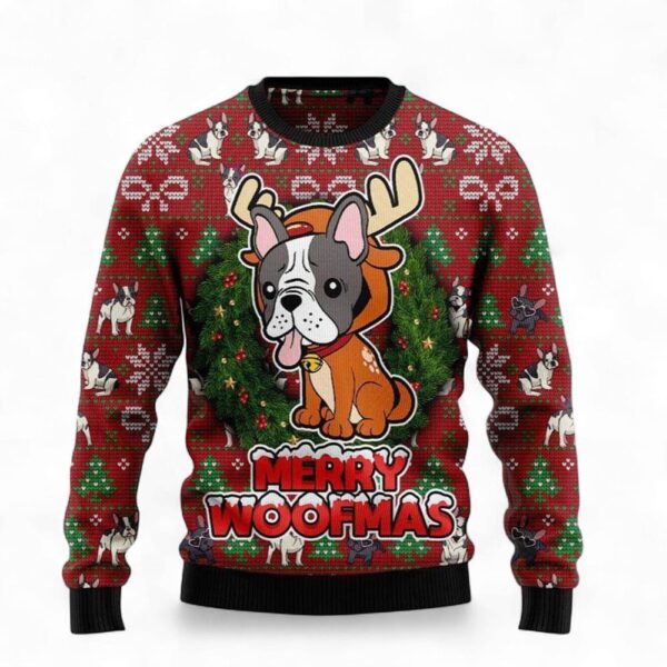 bulldog-reindeer-dog-ugly-christmas-sweatshirt_-sweater-1_wavmin Bulldog Reindeer Dog Ugly Christmas Sweatshirt, Sweater