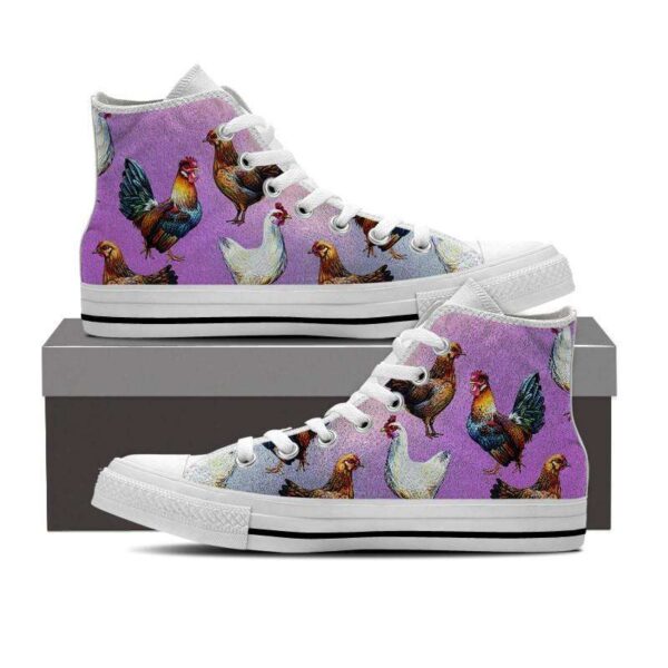 Chicken Lover - Farmer Chicken Pattern Canvas High Top Shoes