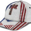 Christian Baseball Cap, God Bless American Flag On Cross All Over Print Baseball Cap