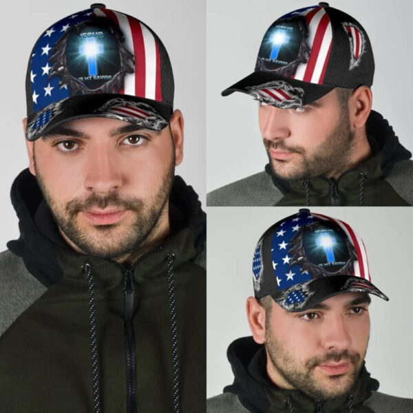 Christian Baseball Cap, Jesus Is My Savior Cross Light Baseball Cap