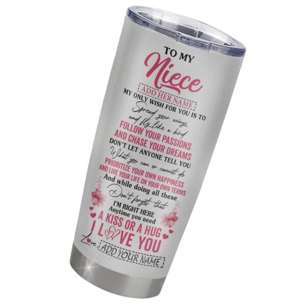 Custom Butterfly Tumbler for Niece - Unique Birthday & Graduation Gift - Stainless Steel Travel Mug