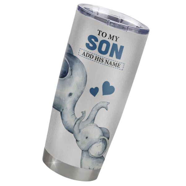 Custom Elephant Tumbler for Son -Unique Birthday & Graduation Gift from Parents