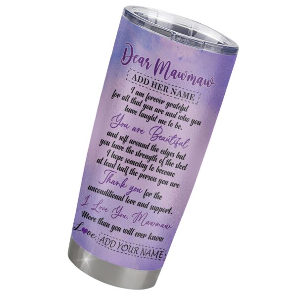 Custom Mawmaw Tumbler - Beautiful Floral Stainless Steel Gift from GranddaughterGrandson