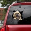 Custom Shih Tzu Dog Crack Sticker - Funny Anime Car Decal, Perfect Gift for Boyfriend