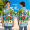 Drunk Santa Surfing Hawaiian Shirt – Festive Xmas Beachwear for Holiday Fun