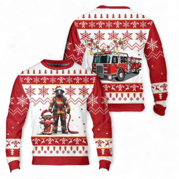 firefighter-ugly-christmas-sweatshirt_-sweater-1_qqzvv0 Firefighter Ugly Christmas Sweatshirt, Sweater