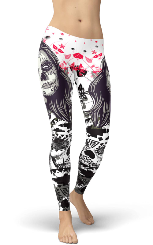 Floral Skull Print Leggings for Girls - Trendy & Stylish Legging Pants