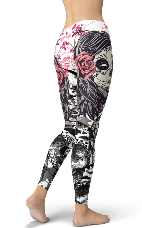 Floral Skull Print Leggings for Girls - Trendy & Stylish Legging Pants