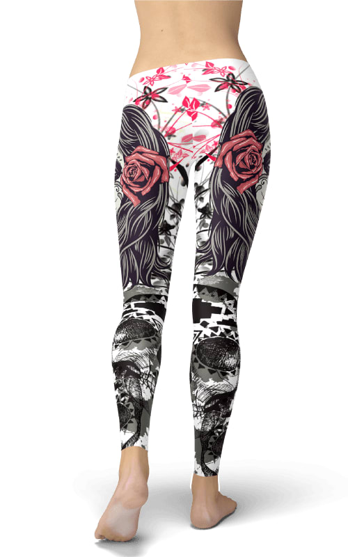 Floral Skull Print Leggings for Girls - Trendy & Stylish Legging Pants