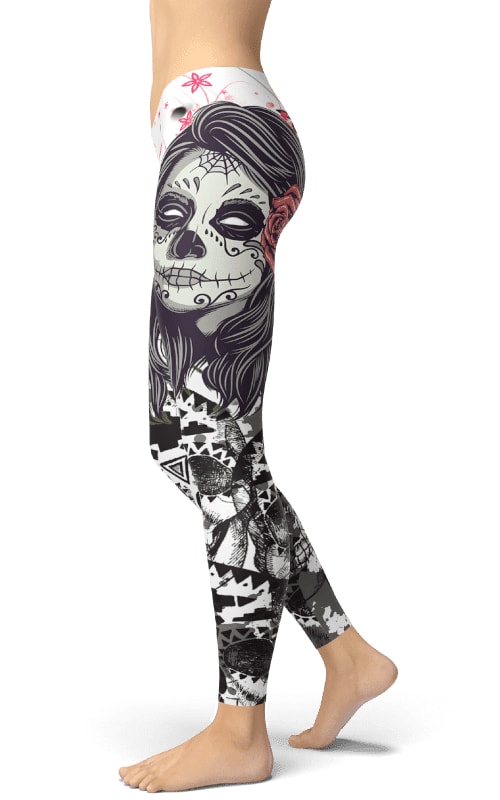 Floral Skull Print Leggings for Girls - Trendy & Stylish Legging Pants
