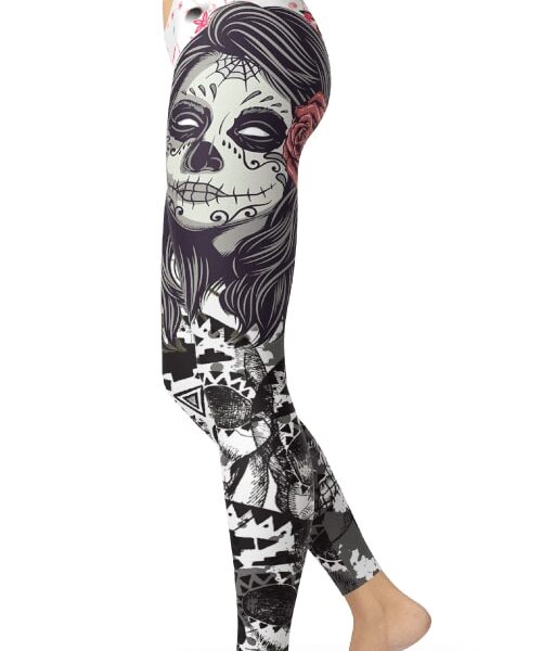 floral-skull-print-leggings-for-girls-trendy-stylish-legging-pants_k0rqir Floral Skull Print Leggings for Girls - Trendy & Stylish Legging Pants