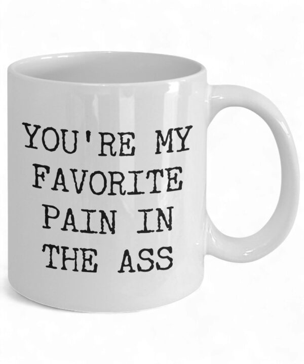 Funny Valentine's Day Coffee Mug - 'You're My Favorite Pain in the Ass' Design