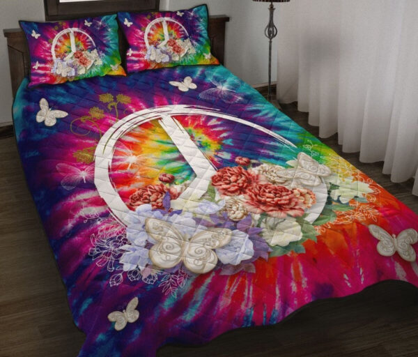 Hippie And Flower Quilt Set Colorful