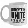 Introverts Unite Mug - Ceramic Coffee Cup for Solo Sipping