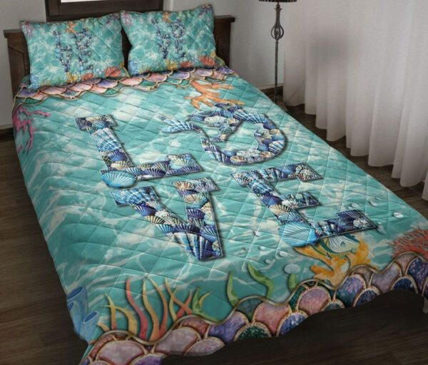Love Mermaid Bling Make Waves Quilt Set