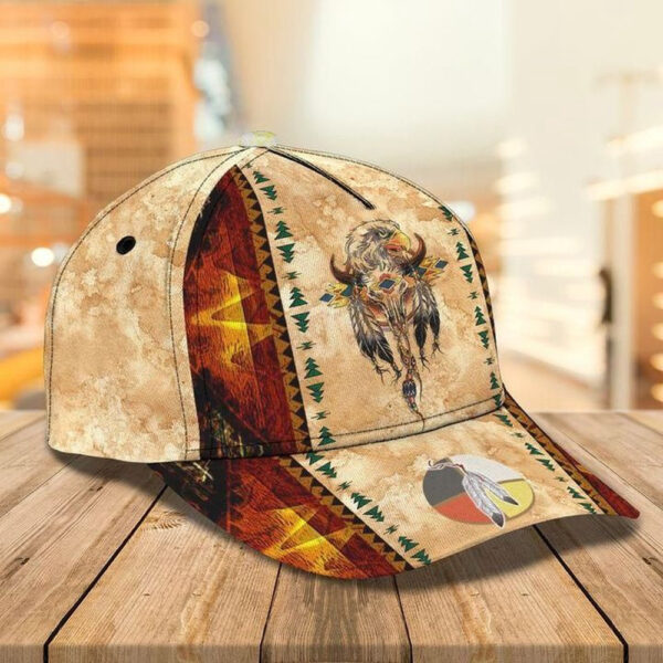 Native American Baseball Cap, Eagle Cow Skull Native American Baseball Cap