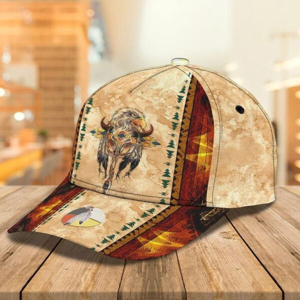 Native American Baseball Cap, Eagle Cow Skull Native American Baseball Cap