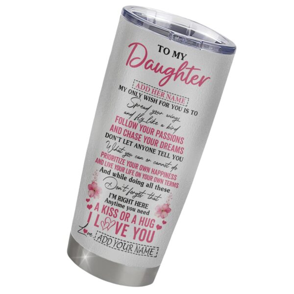 Personalized Butterfly Tumbler for Daughter -Custom Stainless Steel Mug - Birthday & Graduation