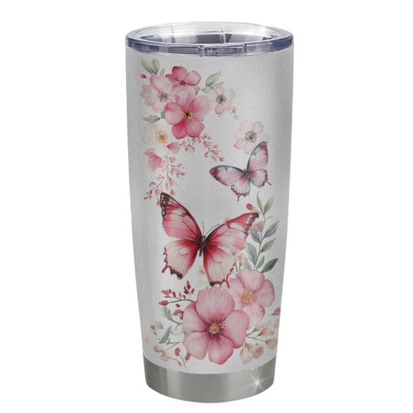 Personalized Butterfly Tumbler for Granddaughter - Custom Stainless Steel Mug Gift