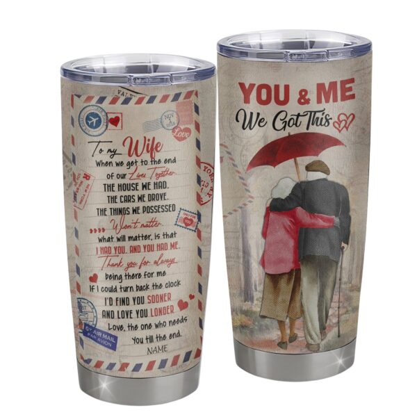 Personalized Stainless Steel Tumbler for Wife - Love Letter Travel Mug Gift
