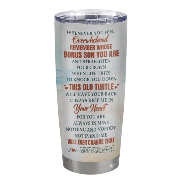 Personalized Turtle Tumbler for Bonus Son - Unique Gift for Graduation & Birthday