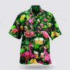 St. Patrick's Day Hawaiian Shirt with Pink Flamingos & Beer Pattern