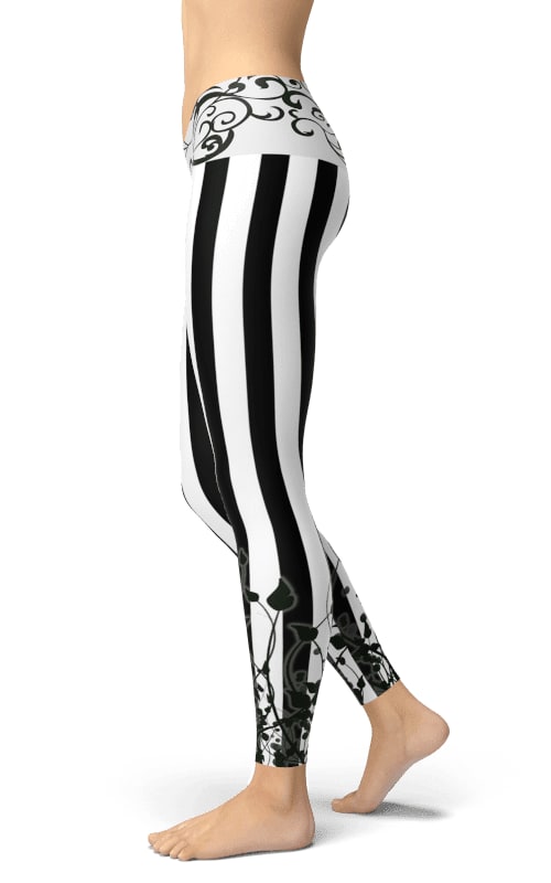 stylish-black-white-stripe-printed-leggings-for-women-trendy-fashion-essentials-5_ih2b6x Stylish Black & White Stripe Printed Leggings for Women - Trendy Fashion Essentials