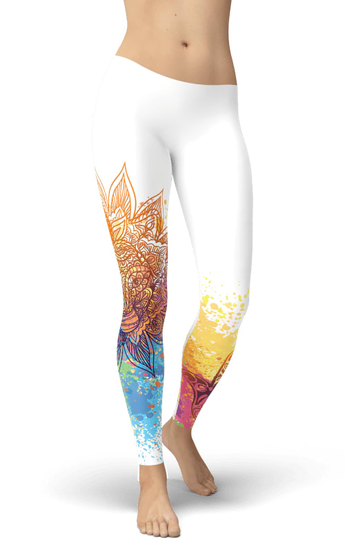 Stylish White Mandala Printed Leggings for Comfortable and Trendy Fit