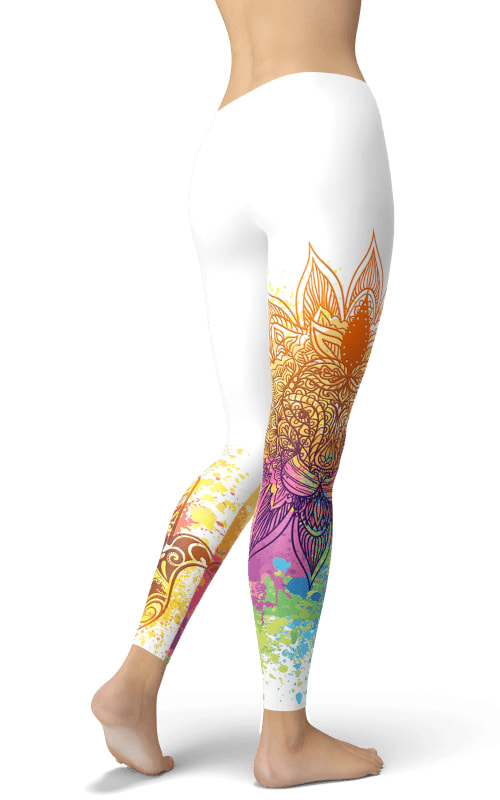 Stylish White Mandala Printed Leggings for Comfortable and Trendy Fit