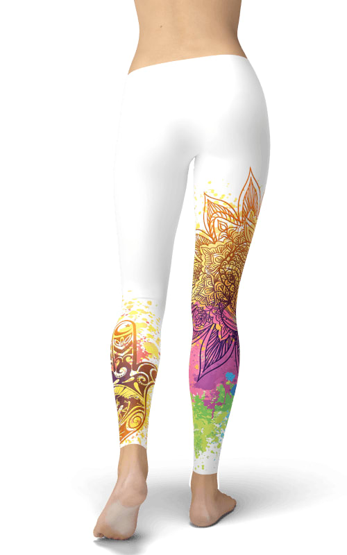Stylish White Mandala Printed Leggings for Comfortable and Trendy Fit