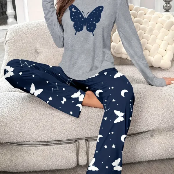 Butterfly Starry Sky Print Pajama Set 1 Butterfly Starry Sky Print Pajama Set