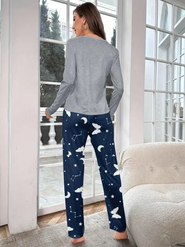 Butterfly Starry Sky Print Pajama Set 2 Butterfly Starry Sky Print Pajama Set
