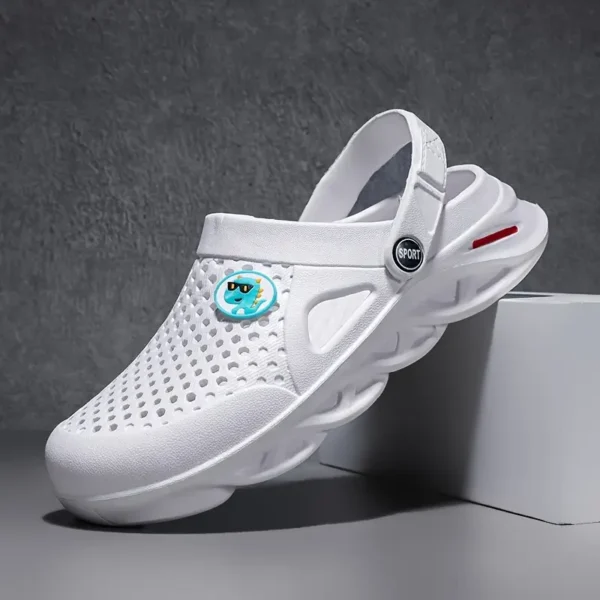 Hollow Out Clogs, Comfy Non Slip Rubber Sole Breathable Clogs Shoes 2 Hollow Out Clogs, Comfy Non Slip Rubber Sole Breathable Clogs Shoes