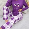 Purple Butterfly Print Pajama Set1 Purple Butterfly Print Pajama Set