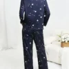Star Print Casual Pajama Set, Long Sleeve Round Neck Top & Pants 2 Star Print Casual Pajama Set, Long Sleeve Round Neck Top & Pants