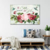 Be Still and Know That I Am God, Vintage Flower Hummingbird, Wall Art Canvas & Poster