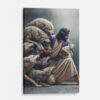 Jesus Protects The Lamb From Wolves Wall Art Canvas & Poster