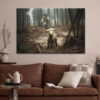 Jesus Running After a Lost Lamb, Jesus and Lamb Picture, Wall Art Canvas & Poster