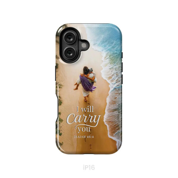 (Old Woman) I Will Carry You – Jesus Carrying Elderly Woman  Isaiah 464 Christian Phone Case